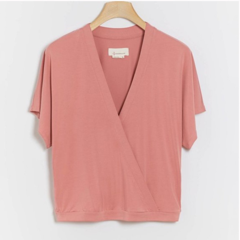 Anthropologie Dusty Rose Wrap Blouse